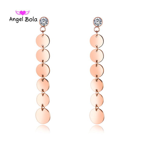 Fashion Simple Exquisite style design Korean temperament ladies rose gold earrings new edging earrings