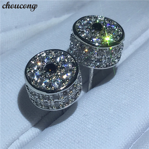 choucong Lady Crown Shape earrings Crystal Diamond White Gold Filled Party Wedding Stud Earrings for women fashion jewelry