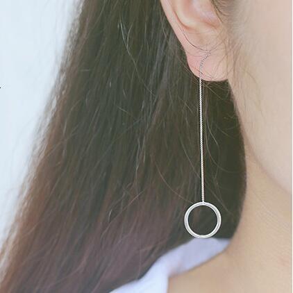 S925 Sterling Silver circular ear wire Do not fade Prevent allergy Green earrings The pendants Headwear