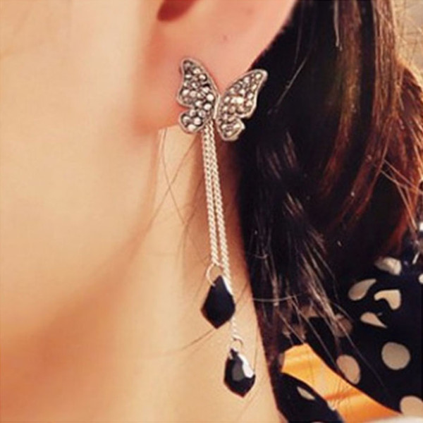 Tassel earrings Green earrings Women jewelry