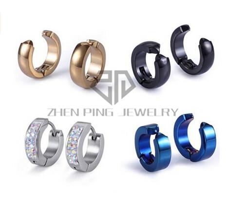 Free Shipping Rose Gold Unisex 316L Surgical Stainless Steel Round Clip On Non-piercing Clip Earrings Can Be Mix