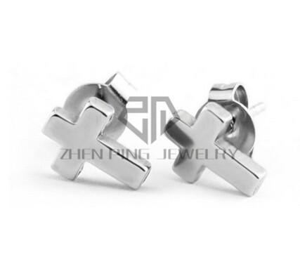 Free Shipping Cross Stud Earrings 316L Surgical Stainless Steel Women Fashion Stud Earrings Can Be Mix