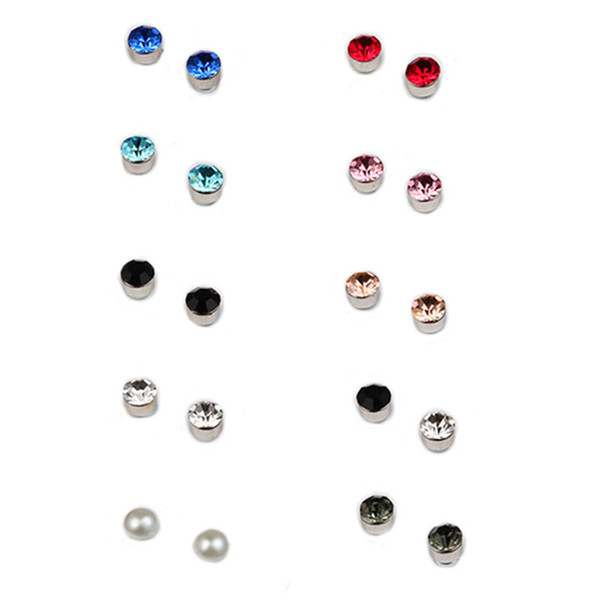 Stainless Steel Magnet Crystal Stud Earrings No Hole Ear Clip Health Fashion Jewelry for Men Women Will and Sandy Drop Ship 350079