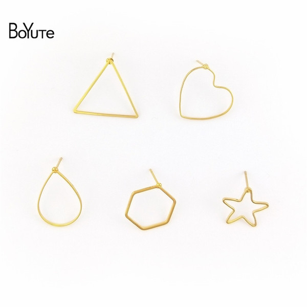 BoYuTe 25 Pairs Classic Design Geometric Gold Stud Earrings for Women