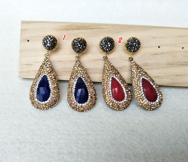 Pave Crystal Rhinestone And Faceted Stone earrings Drop dangle earrings for Women Fashion Charm Jewelry ER567