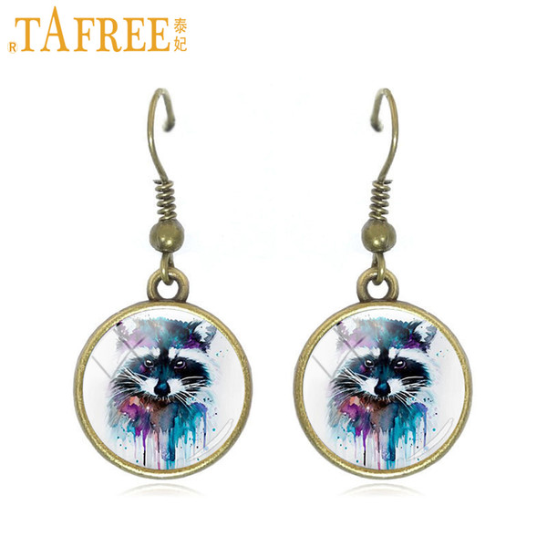 TAFREE Oil Bear Drop Earrings variety animals dangle earrings rabbit pug wolf panda totoro turtles hedgehog charm jewelry A527