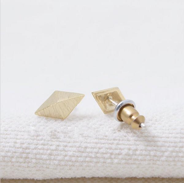 2018 The latest elements gold stud earrings three-dimensional rhombus stud earrings for women silver wholesale free shipping