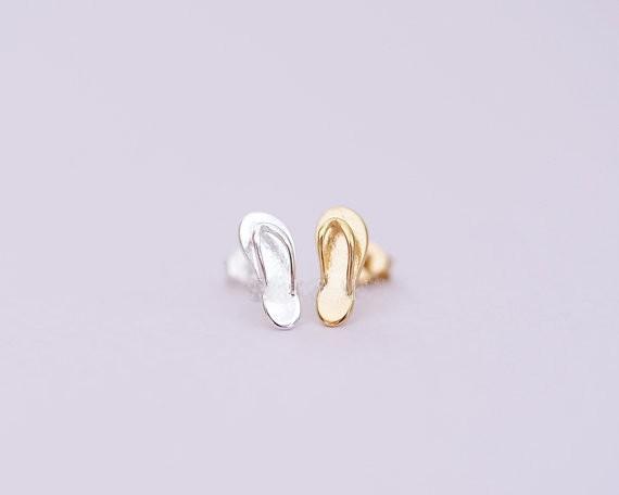 Fashion gold stud earrings flipflop stud earrings zinc alloy silver plated stud earrings for women wholesale