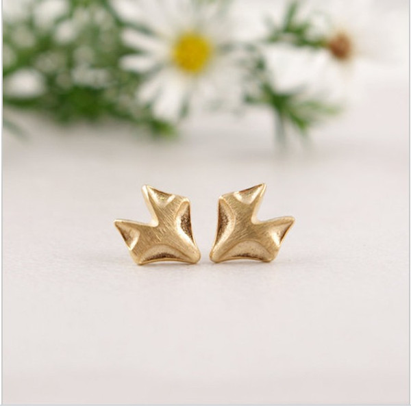 2018 The latest elements fox's head stud earrings gold stud earrings for women wholesale free shipping