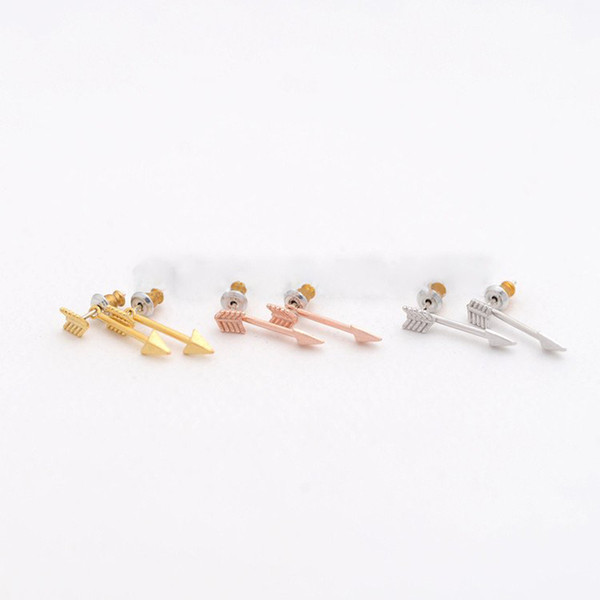 2018 Fashion arrow stud earrings Creative design arrowhead and arrow tail combination stud earrings for women