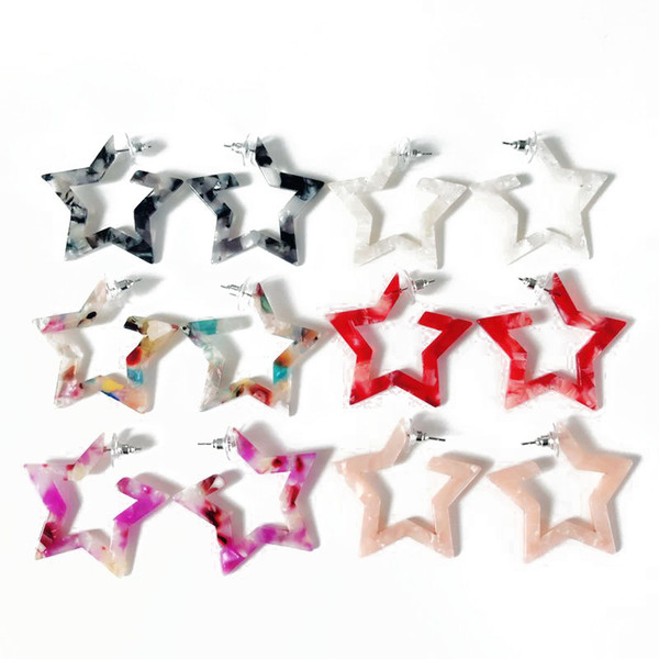 Free Shipping Simple Star More Colors Elegant Earring, Pretty New Arrival Mixed Colors Stud Earrng