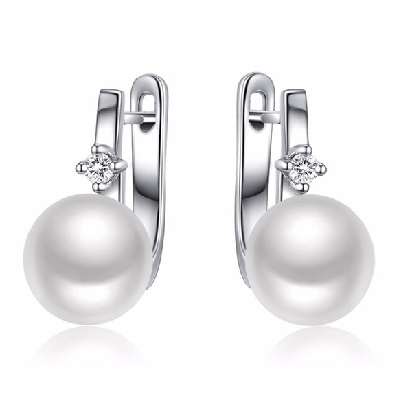 Sinya Natural Pearls Earrings For Women Lady In 925 Sterling Silver Fine Jewelry Pearls Color Optional Dia 8-8.5mm 2017 Hot Sale Q190416