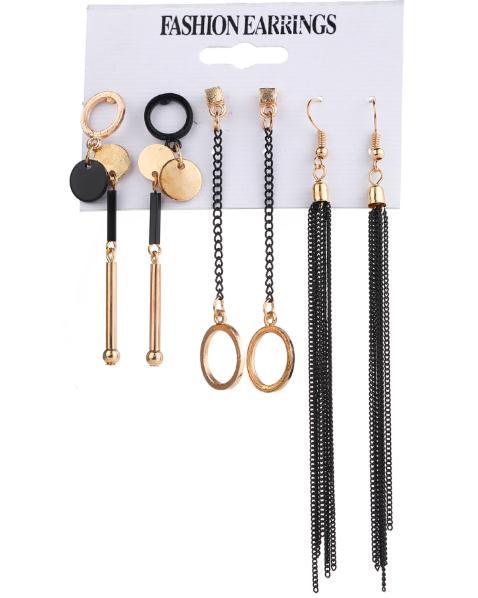 4 pairs of European and American hot sale earrings earrings irregular gold 4 pairs of earrings set