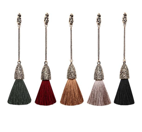 Bohemian earrings Europe and America wild tassel long paragraph creative earrings fashion retro ethnic wind earrings