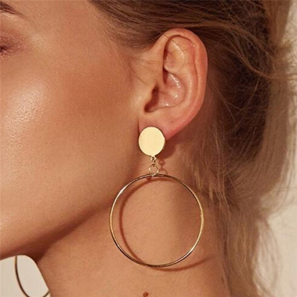 European and American earrings Geometric big circle ear rings Personality exaggerated ring earrings Temperament earrings super nice