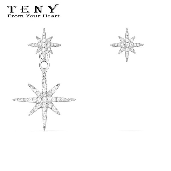 TENY 100% Sterling Silver S925 High Quality OriginalHave Logo Apm Six-Pointed Star Earrings Women Jewelry Free Mail