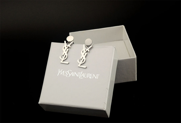 High Quality Celebrity design Women Letter Pendant Earrings Fashion Metal Gold Earring Jewelry With Box