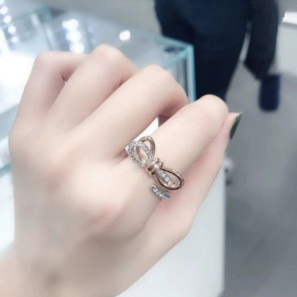 New Butterfly Ring Female 925 Silver Net Red Ring Crystal Adjustable High Version Shijia One Delivery