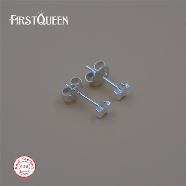 FirstQueen Pure 925 Sterling Silver Stud Earrings for Women Fine Animal Shape Fine Jewelry