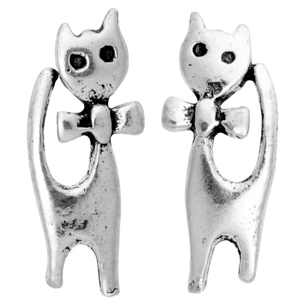 YACQ 925 Sterling Silver Cat Stud Earrings Halloween Party Fine Jewelry Gift for Women Daughter Girls Dropshipping CE157