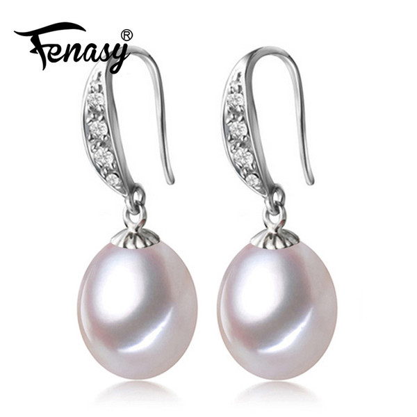 FENASY drop earrings,vintage party natural pearl earrings for women,925 sterling silver earrings,wedding & engagement jewelry