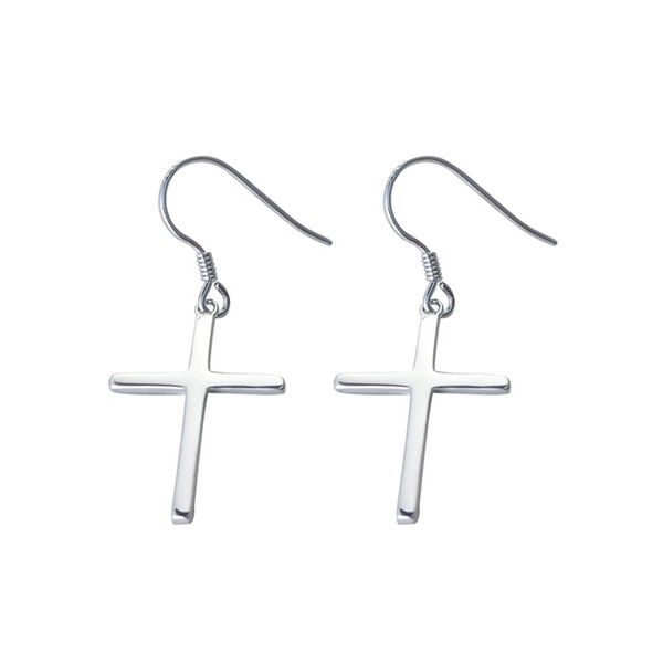 Warme Farben 100% 925 Sterling Silver Cross Drop Earrings Classic Fine Jewelry Earrings Party Gifts for women Unisex Man Earring