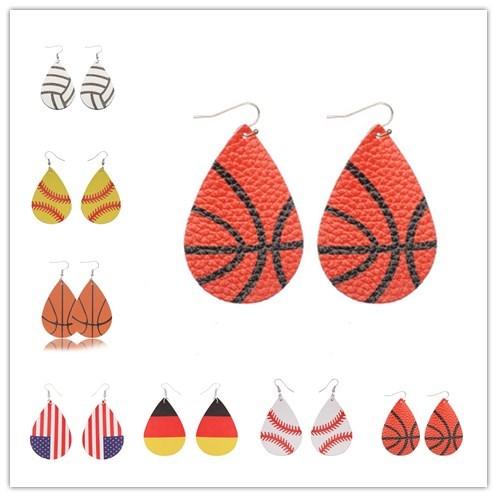 2019 Christmas Gift Kendra Style PU leather glitter sparkly Oval Earrings Fashion Dangle Earrings for Women