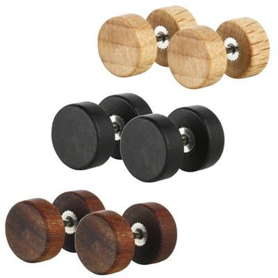 Europe And The United States Fashion Original Wood Ear Studs Wood Earrings Barbell Earrings Body Piercing Support FBA Drop Shipping H9F