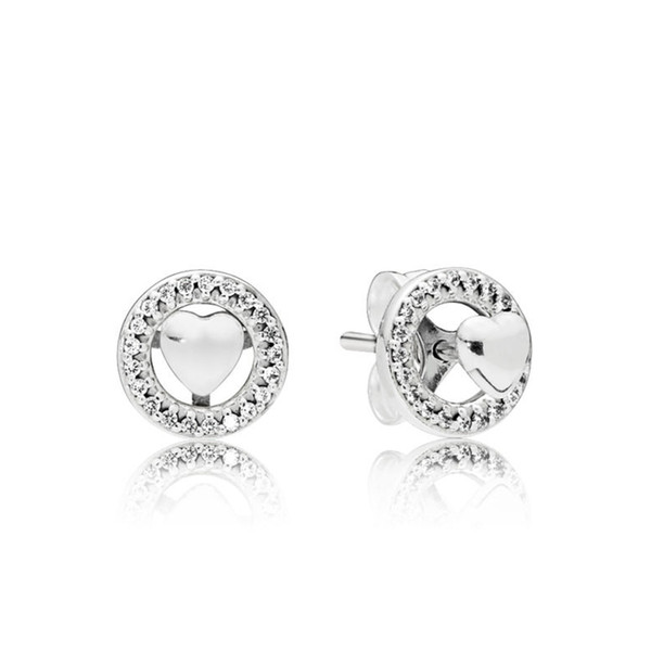 COSEN 100% 925 Sterling Silver297709CZ Forever Hearts Earrings, Clear CZ Original Vintage Women's Wedding Glamour Jewelry