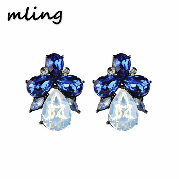 New Fashion Earrings Rhinestone Sweet Metal With Gems Ear Stud Earrings For Women Crystal Earring Wholesale Brincos Factory!