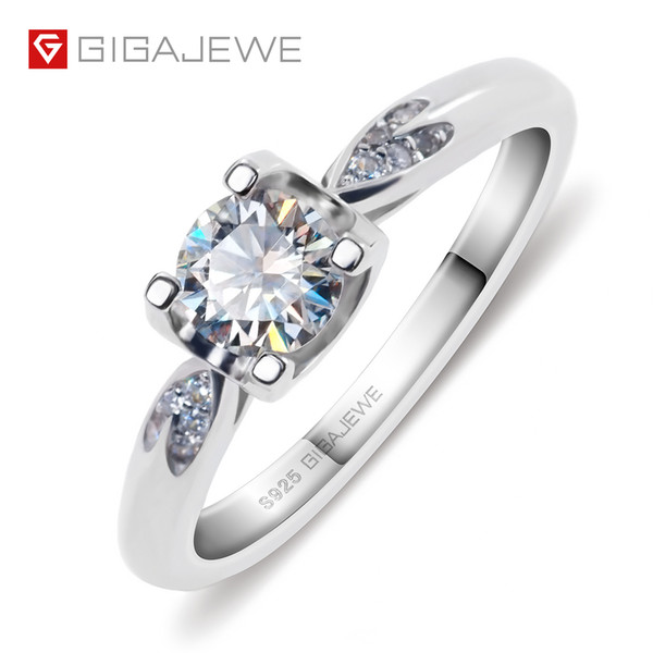 0.5CT Round cut White color moissanite 925 Sterling Silver Ring/18K White Gold Engagement Ring