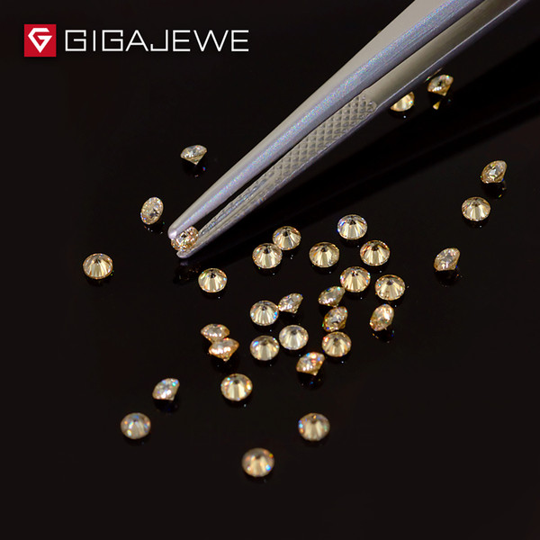 100% Real Round cut 1.0-2.0mm Small Loose Moissanite Gemtone Diamond Yellow color Free Shipping