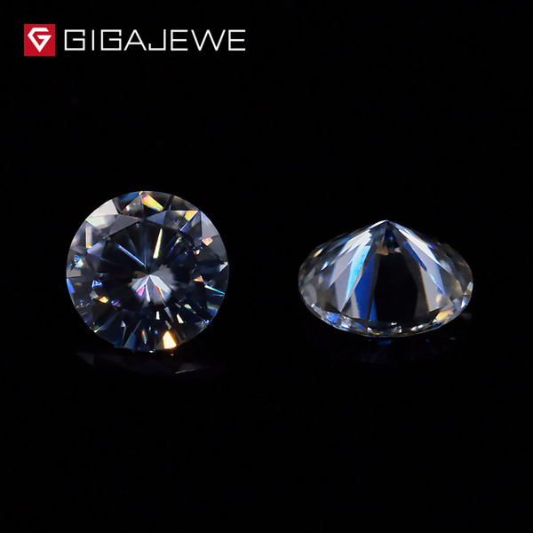 GIGAJEWE 2.0ct 8mm White G Color Round Brilliant Cut Moissanite Stone Crystal Excellent Cut for jewelry making