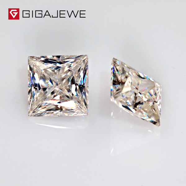 Wholesale GIGAJEWE White DEF Color 0.5-2.0ct Princess Cut Moissanite Loose Stone For Jewelry Making Free Shipping