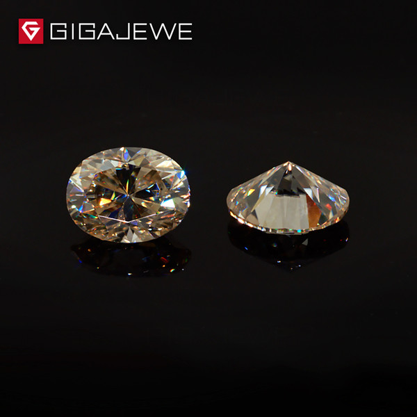 GIGAJEWE Moissanite Oval Cut Yellow Color Beads DIY Gem Stone Hardness Stone For Girl Friend Gift Classic Fashion Jewelry