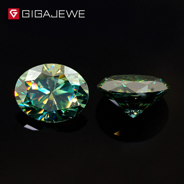 IGAJEWE Moissanite Oval Cut Dark Green Color 6mmX8mm 1.2ct Beads DIY Gem Making Loose Stone For Fashion Jewelry Girl Gift