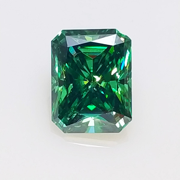 100% Real GIGAJEWE Green color Big Size Radiant Cut Moissanite Loose Gemstone By Excellent Cut Free Shipping