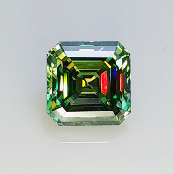 100% Real GIGAJEWE Green color Big Size Asscher Cut Moissanite Loose GemStone By Excellent Cut Free Shipping