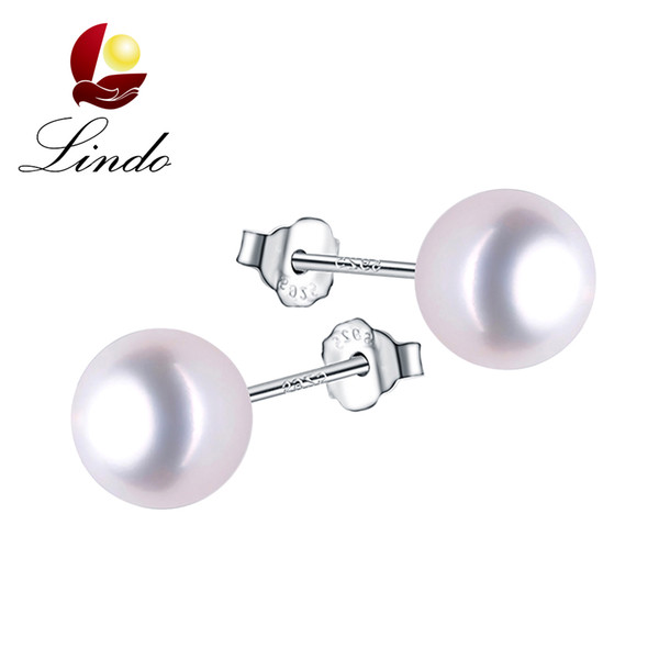 Top Quality Natural Freshwater Pearl Jewelry for Wedding Party Women Trendy 925 Sterling Silver Stud Earrings