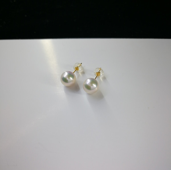 Natural Akoya Pearl Stud Earrings Made With Solid 18K Yellow Gold Use For Daily Wear Natural Gemstone Fine Jewelry Anniversary Gift