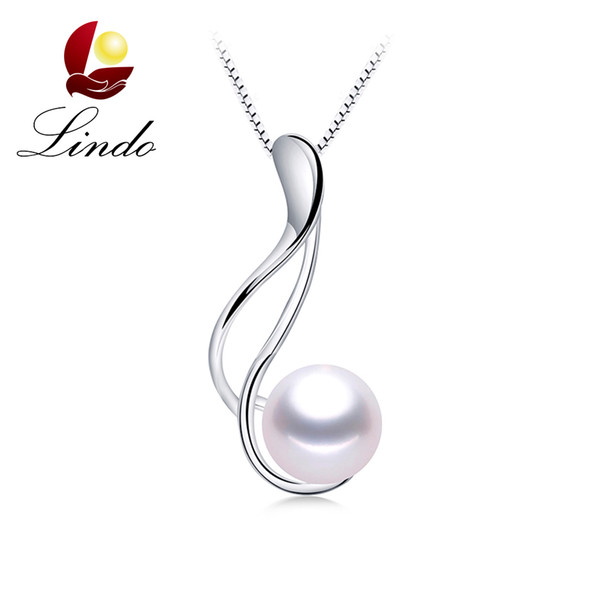 Fashion Design 925 Sterling Silver Pendant Necklace  High Luster Natural Freshwater Pearl Jewelry with Gift Box