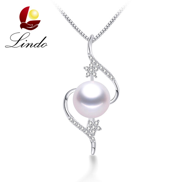 Elegant 5A High Luster Real Freshwater Pearl Pendant Necklace 925 Sterling Silver Fine Jewelry with Gift Box