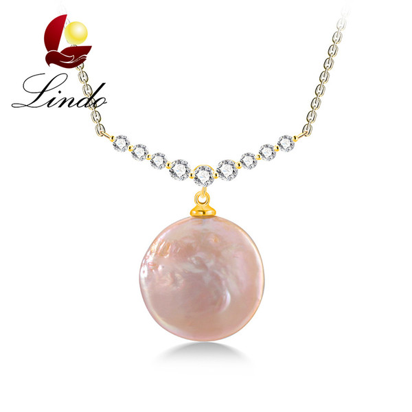 Trendy 925 Sterling Silver Fine Jewelry AAAA Baroque Irregular Natural Freshwater Pearl Pendant Necklace with Gift Box