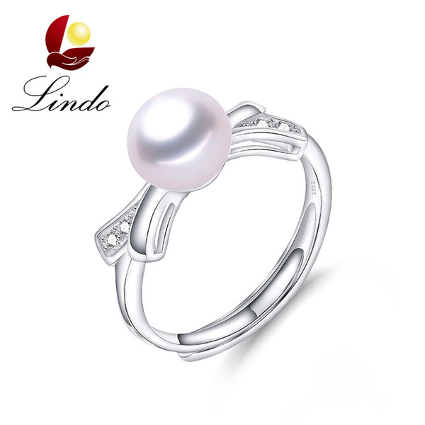 Elegant 925 Sterling Silver Rings for Wedding Engagement 5A Natural Freshwater Pearl Jewelry with Gift Box