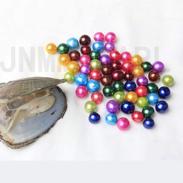 JNMM 200PCS/Lot Freshwater Pearl Oyster with Single Round Pearl 7-8mm Good Grade Mixed Colors Diy Jewelry Beads Gift(total 200 pearls)