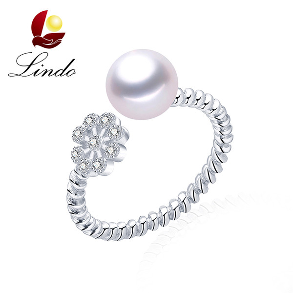 New Arrival Trendy 925 Sterling Silver Ring High Quality 4 Colors  Natural Pearl Jewelry with Gift Box