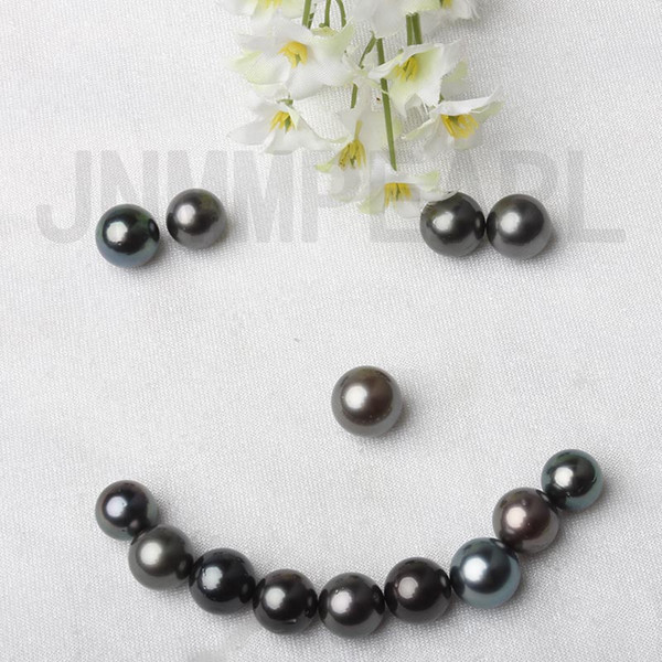 JNMM AKOYA Pearls Beads10-14 mm Natural Black Tahitian Round pearls for Women Jewelry Making diy Gift New Arrival Hot Sale