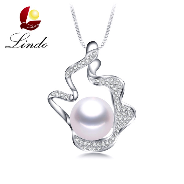 Unique Design 925 Sterling Silver Pendant Necklace 5A High Quality Real Freshwater Pearl Jewelry with Gift Box