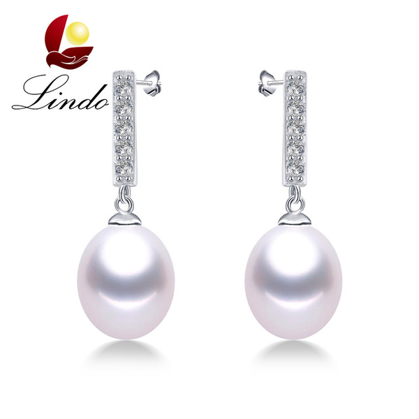 8-9mm Natural Freshwater Pearl Drop Earrings For Women Fashion 925 Sterling Silver Jewelry Pure Silver Earrings