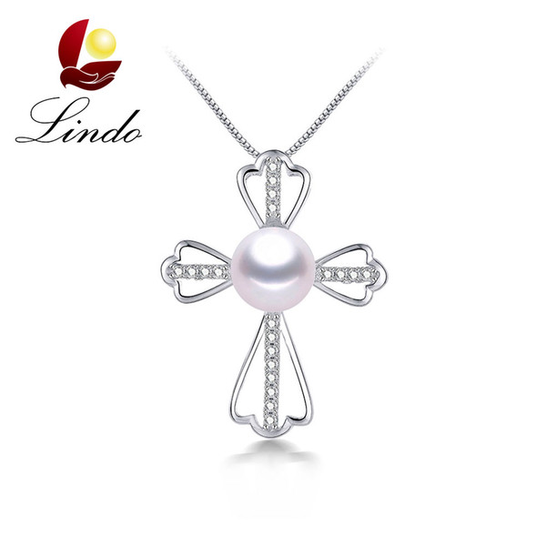 Top Quality 925 Sterling Silver Pendant Necklace  Natural Freshwater Pearl Jewelry for Women with Gift Box